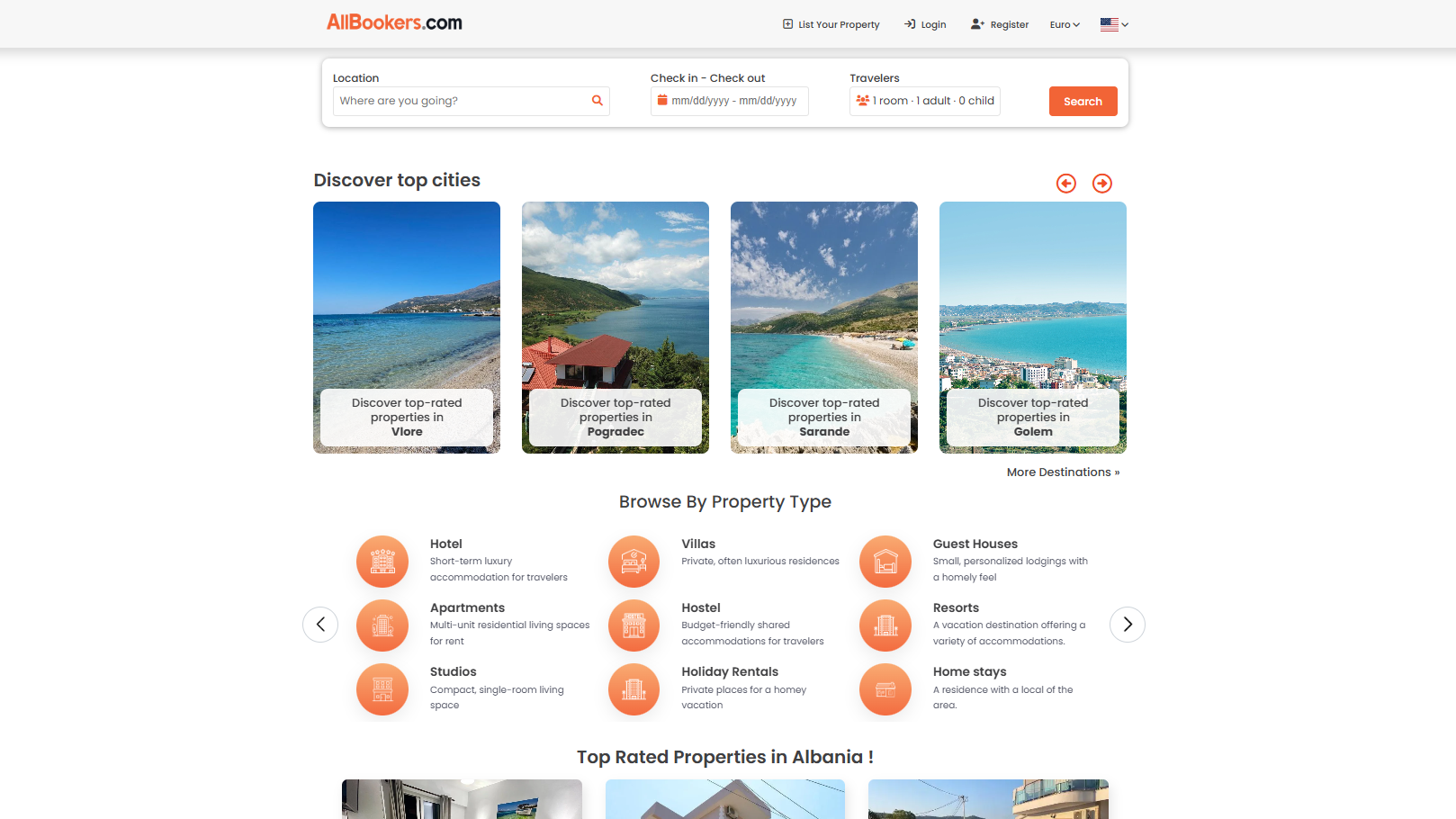 Allbookers homepages